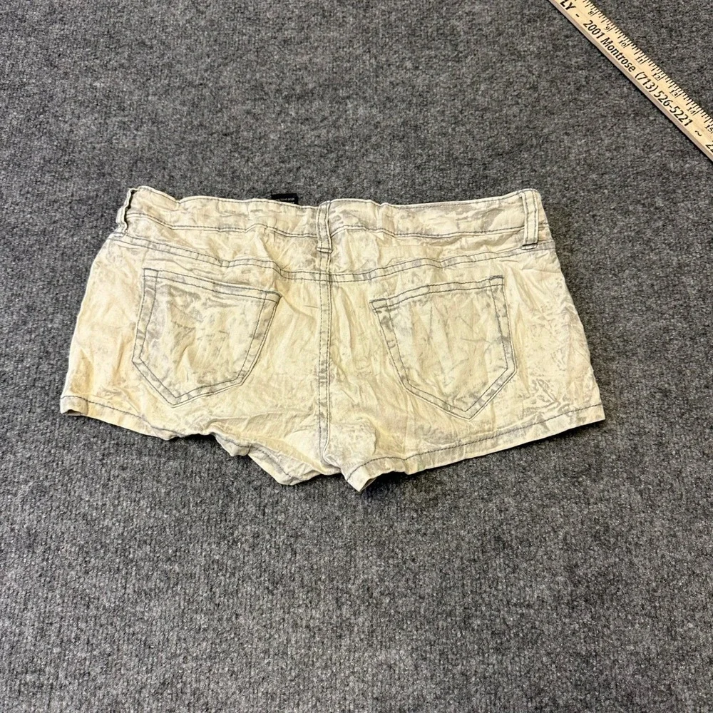 Wet Seal Shorts Womens Size 5 Tan Acid Wash Low Rise Denim Stretch Casual Summer